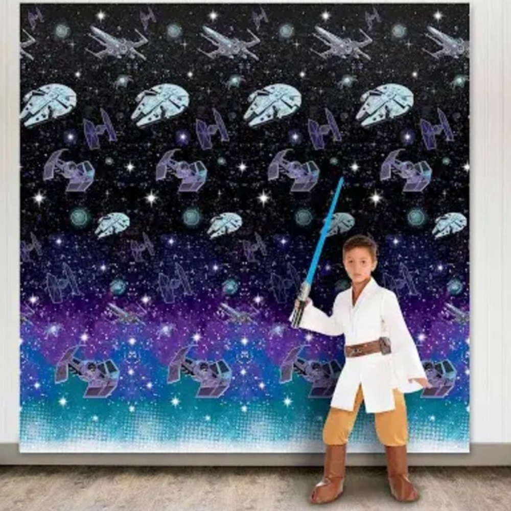 Star Wars Party Photo Backdrop 2Pc 48"x8Ft